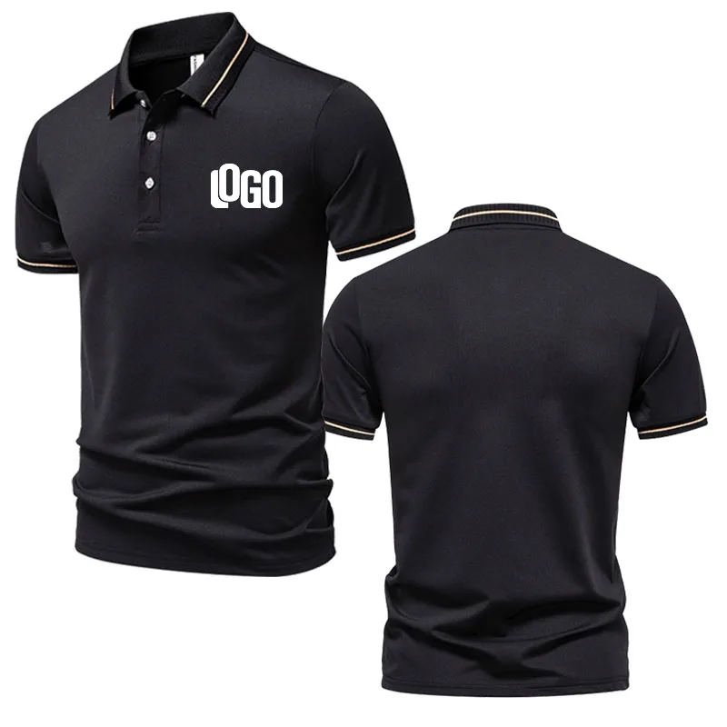 Summer men's and women's polo shirts custom logo embroidery printing polyester clothing private group company design top DIY wor thumbnail 4