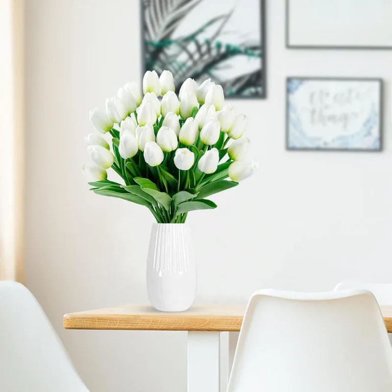1/5/10/15PCS Tulips Artificial Flowers Real Touch Flowers Tulip Bouquet Decor Fake Tulips Flower for Home Wedding Decorations thumbnail 5