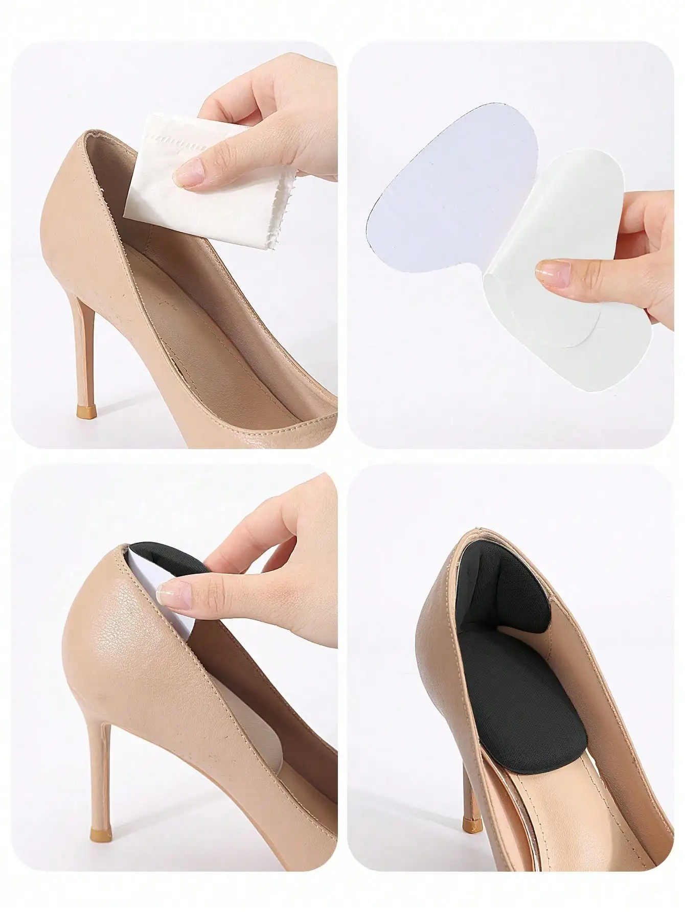 5 Pairs of Heel Cushion Inserts, Elastic Shoe Inserts, Large Shoe Heel Pads, Inserts for Men and Women, Improve the Fit and Comfort of Shoes, Prevent Heel Slipping and Blisters thumbnail 6