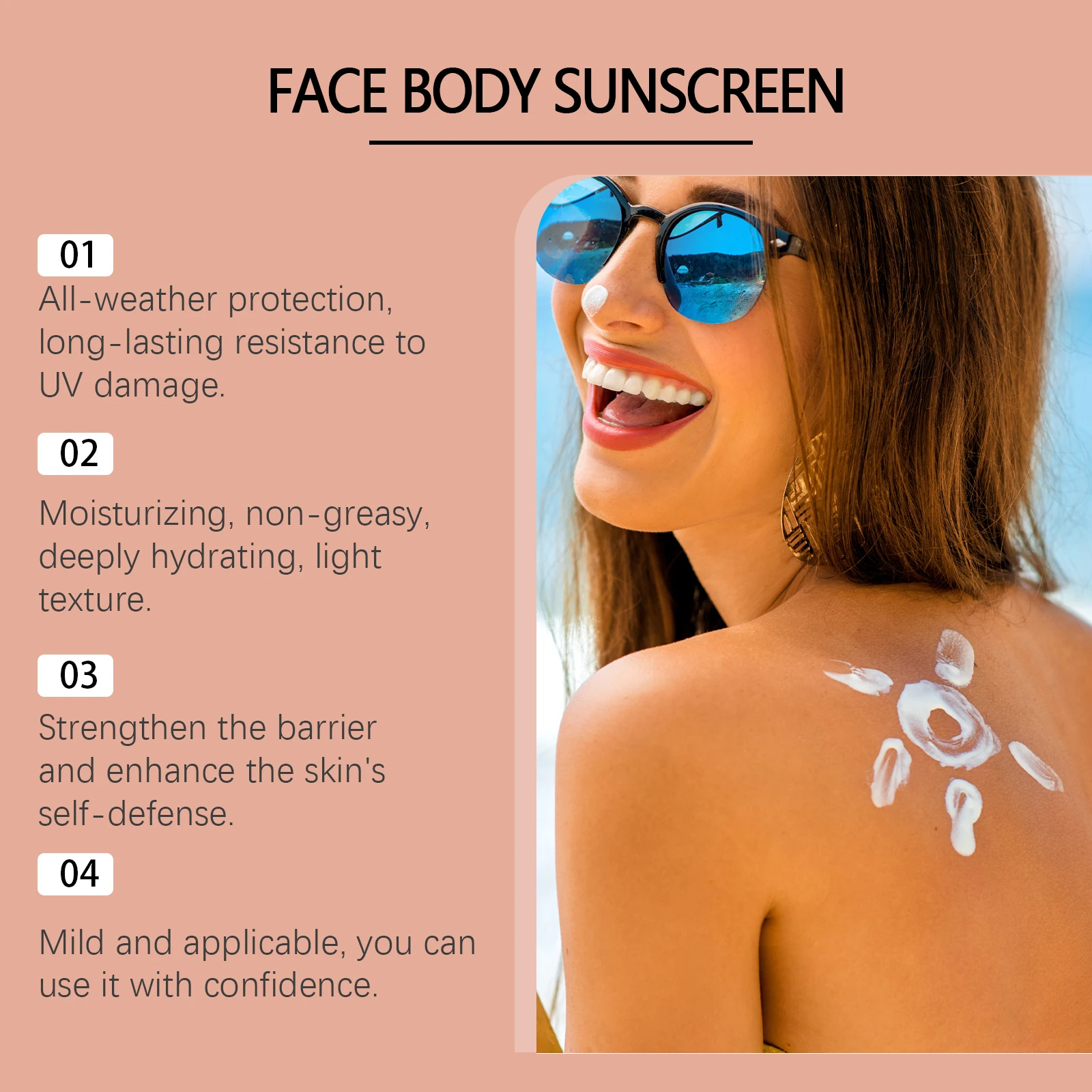 Facial Body Sunscreen UV Protection Waterproof Oil Control Sunblock Moisturizing Brightening Refresh Summer Anti Sunburn Spf30+ thumbnail 4