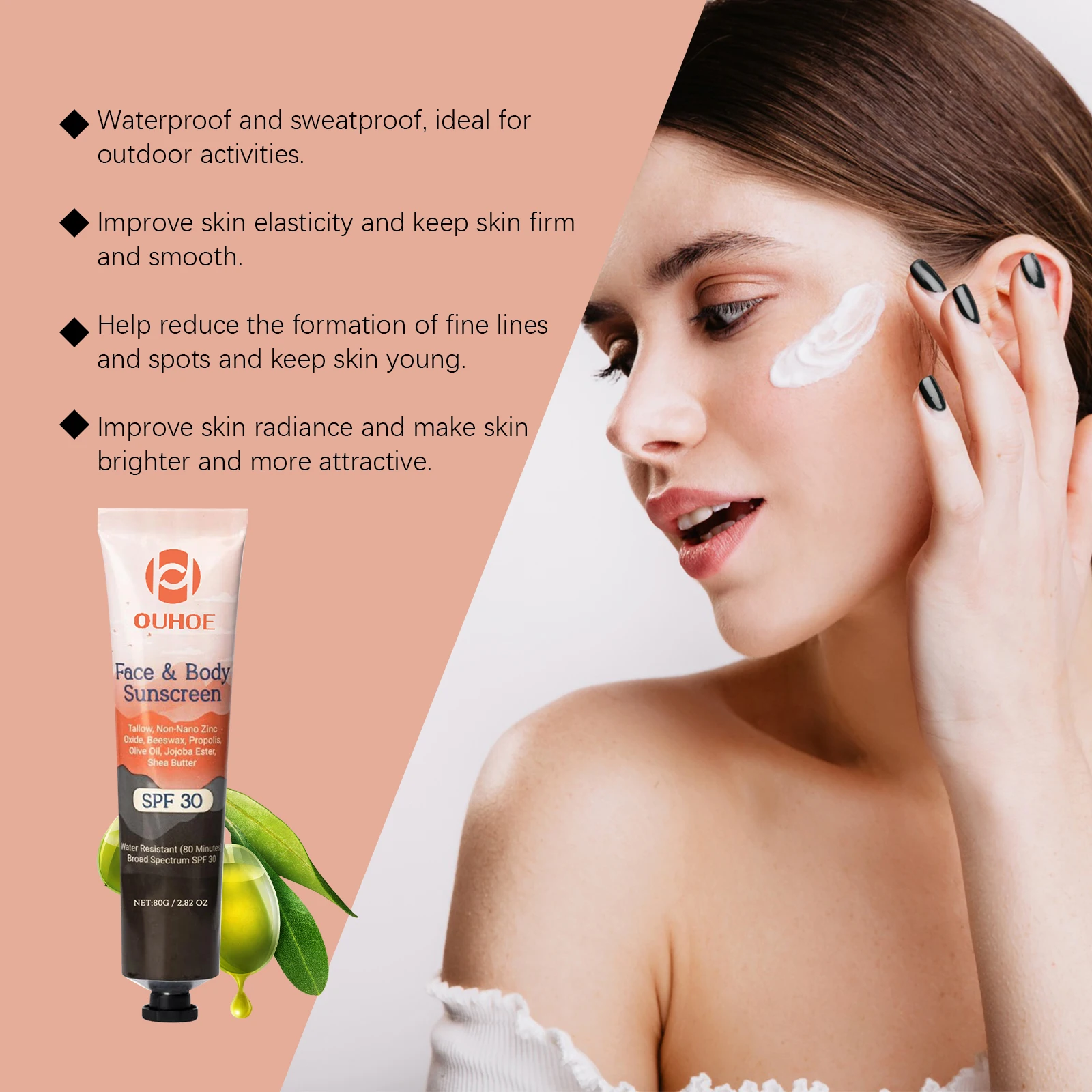 Facial Body Sunscreen UV Protection Waterproof Oil Control Sunblock Moisturizing Brightening Refresh Summer Anti Sunburn Spf30+ thumbnail 6