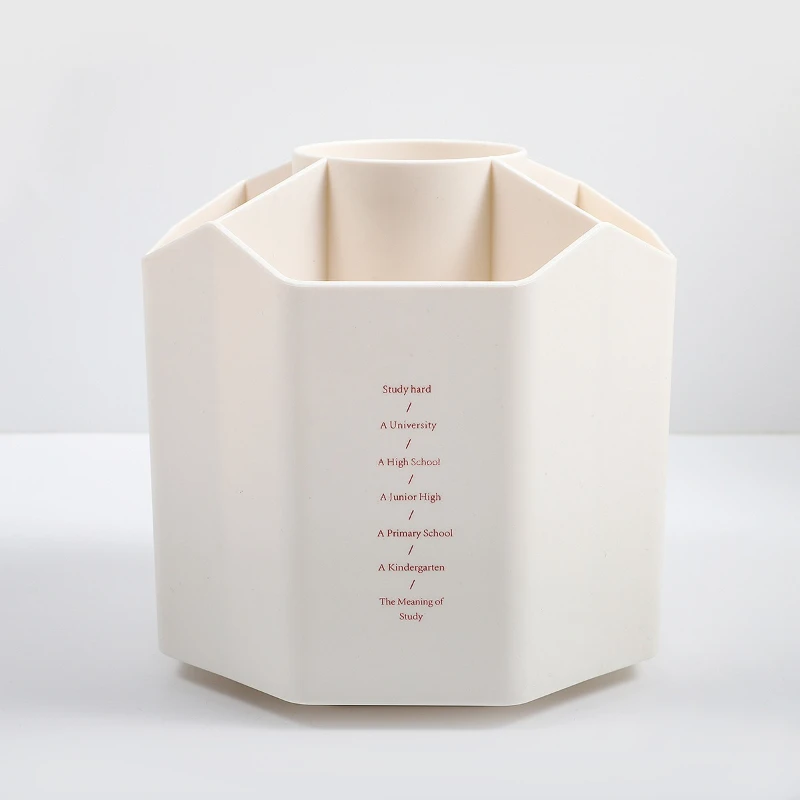 5-hole Large-capacity Rotating Pen Holder Storage Box Office Desktop Stationery Pen Holder Simple Student Supplies thumbnail 4