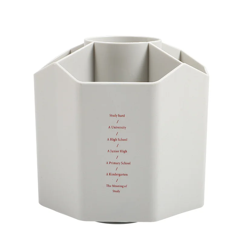 5-hole Large-capacity Rotating Pen Holder Storage Box Office Desktop Stationery Pen Holder Simple Student Supplies thumbnail 6