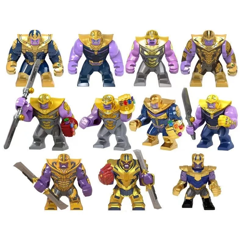 New Marvel superhero anime character Spider Man, Thanos, Iron Man, assembled building block toys, plush children's toys, gifts thumbnail 4