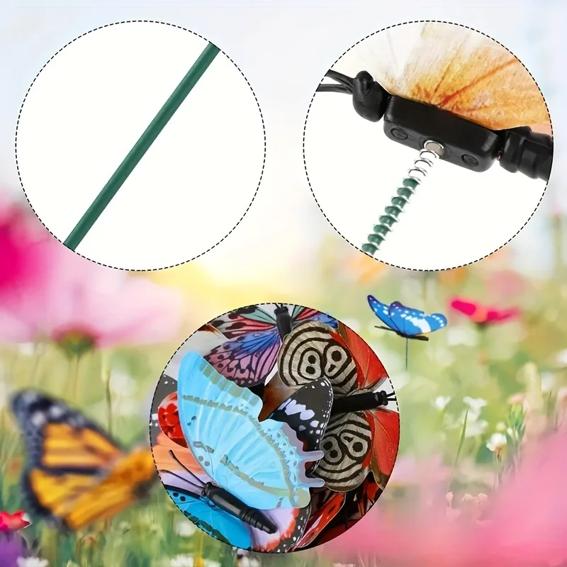 ，24pcs Glow In The Dark Luminous Butterfly Stakes - Perfect For Outdoor Garden Lawn Decoration! thumbnail 5