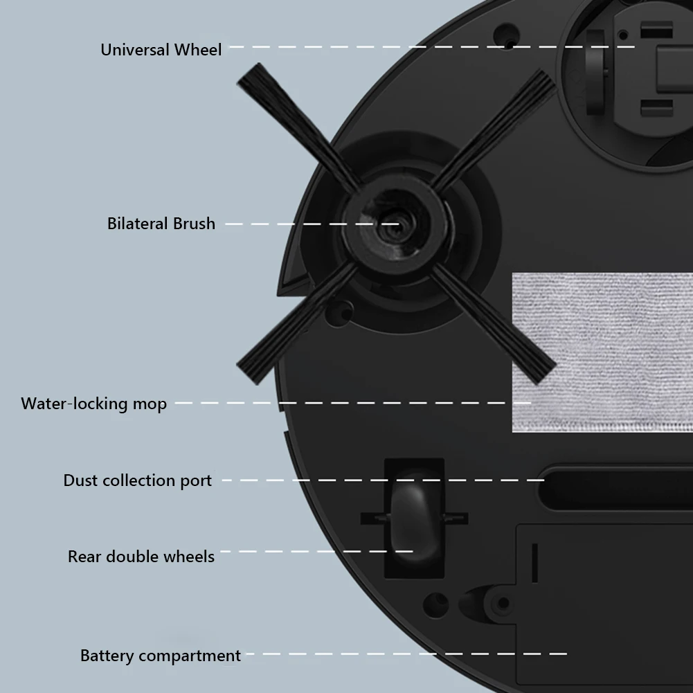 3 in 1 Sweeping Robot Vacuum Cleaner Mopping Smart Home USB Rechargeable Vacuum Mop Robot Sweep Floor Robot for Home Office thumbnail 4