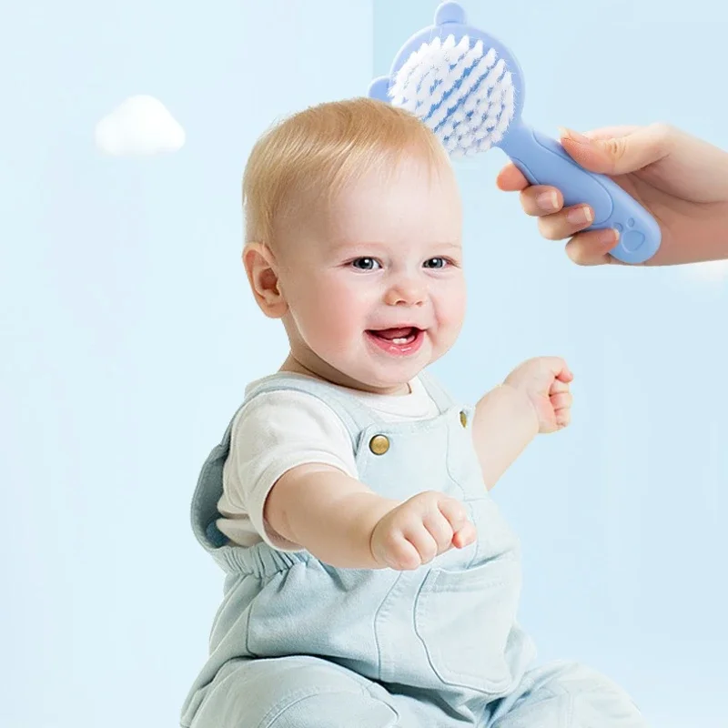 Baby Comb Hair Removal Brush Newborn Boys and Girls Baby Shampoo Soft Brush Comfortable and Suitable for Infants Aged 0-3 Years thumbnail 4