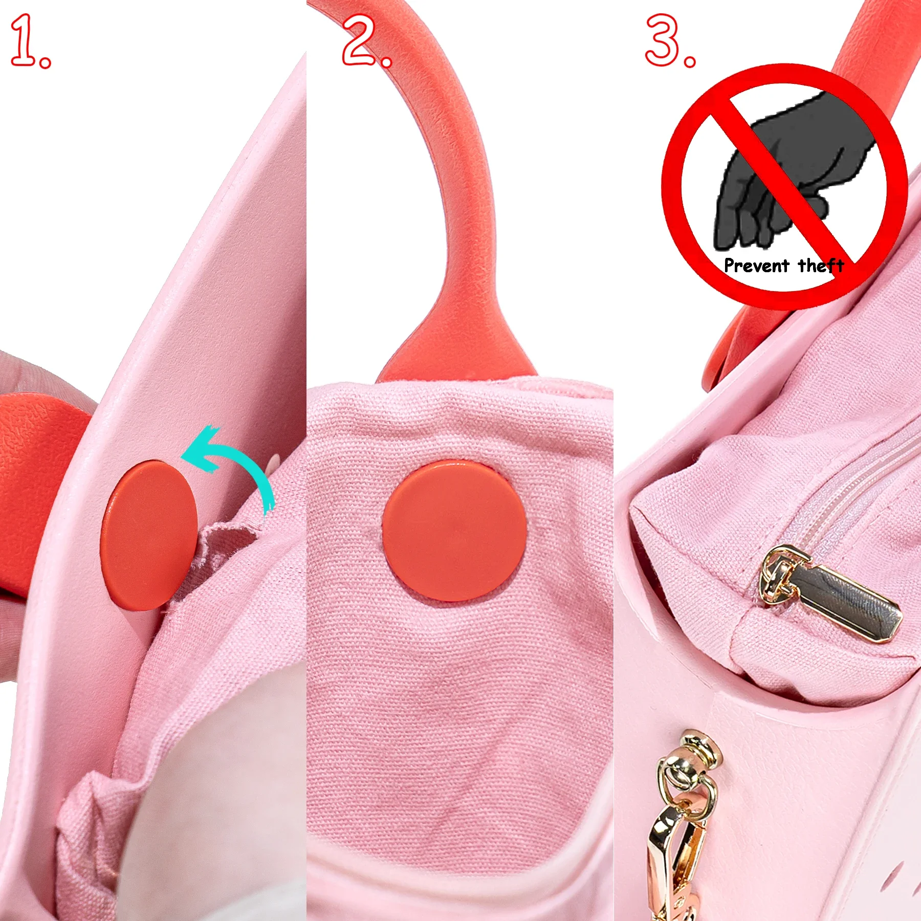 Beach Tote Travel Handbag Storage Fashion Storage EVA Large Leather Shoulder Bag for Women Casual Waterproof Bag Hole Fit Charms thumbnail 6