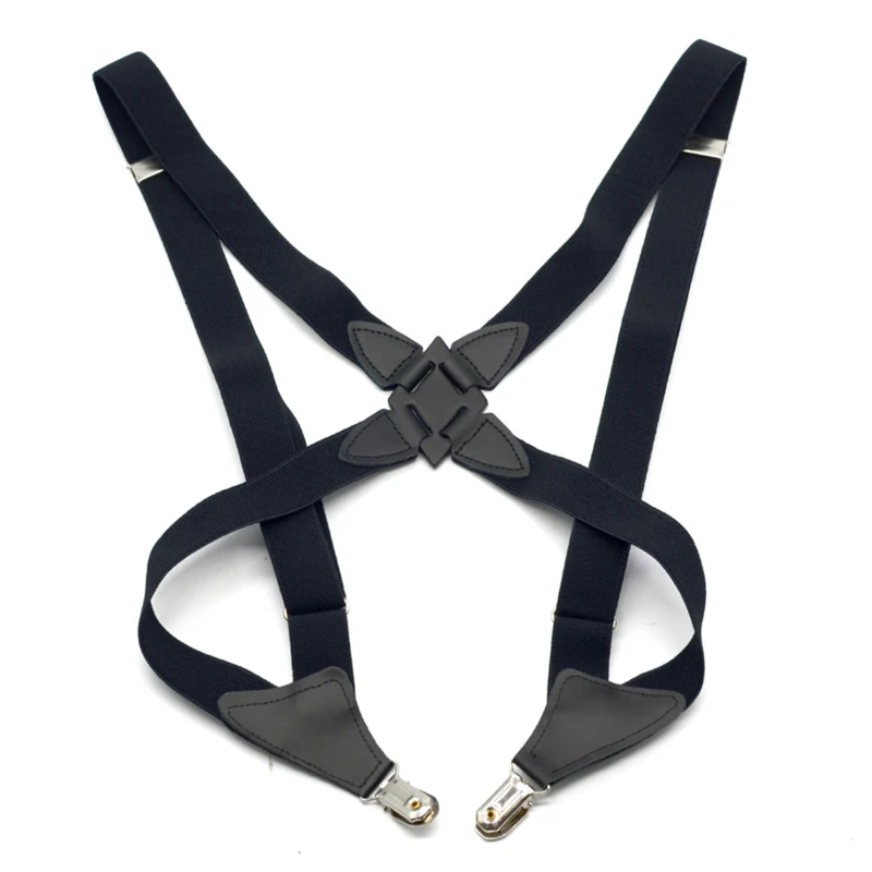 New Mens Suspenders Adjustable Braces X Shape Elastic Strap Clip Side Clip Crossover Adult Suspender Trousers Braces Accessories thumbnail 6