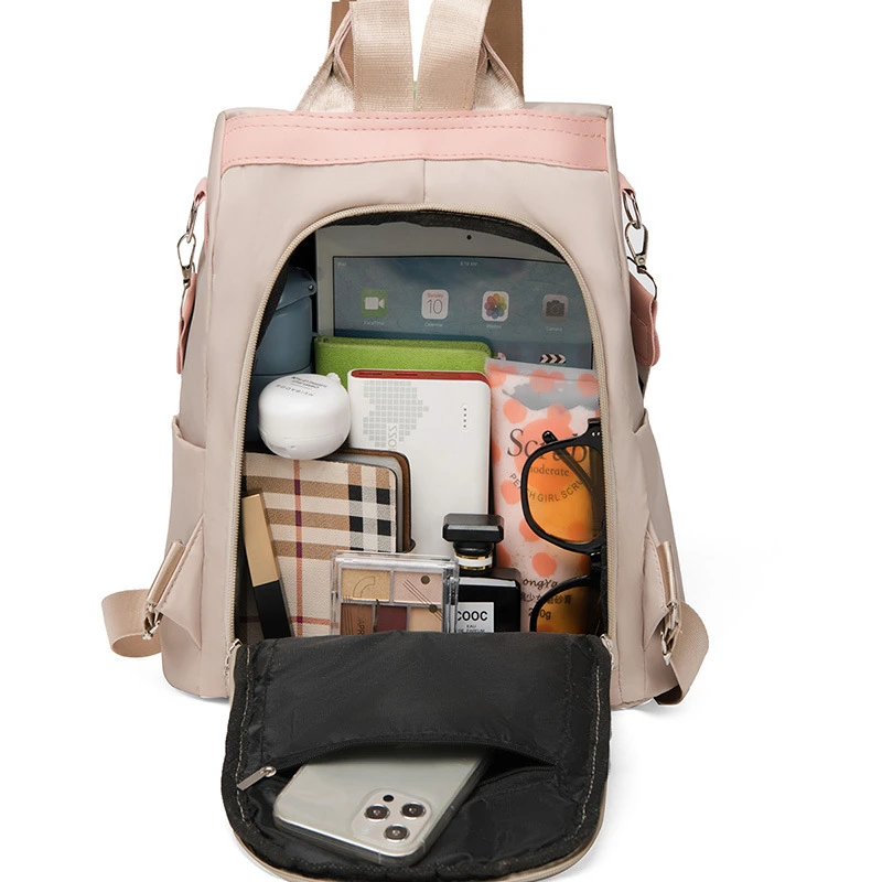 Oxford Women Backpack Fashion Waterproof Anti-Theft School Bag Embroidery Shopping Female Large Capacity Travel Shoulder Handbag thumbnail 4