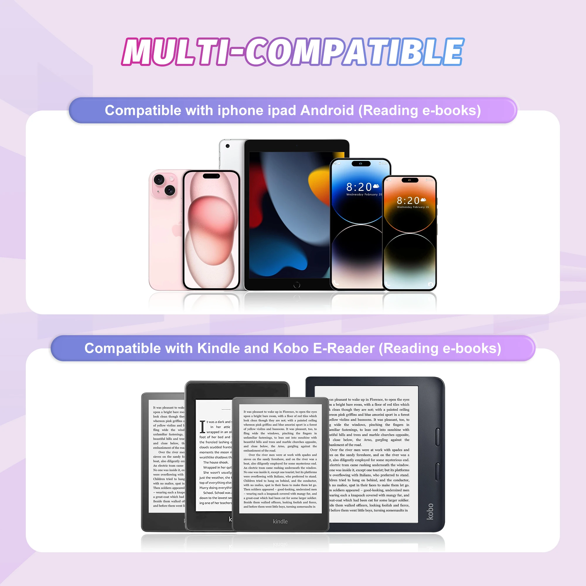 RF Remote Control Page Turner for Kindle Paperwhite Kobo eReader Automatic Page Flipping for Kindle Tablets Page Turner Device thumbnail 2
