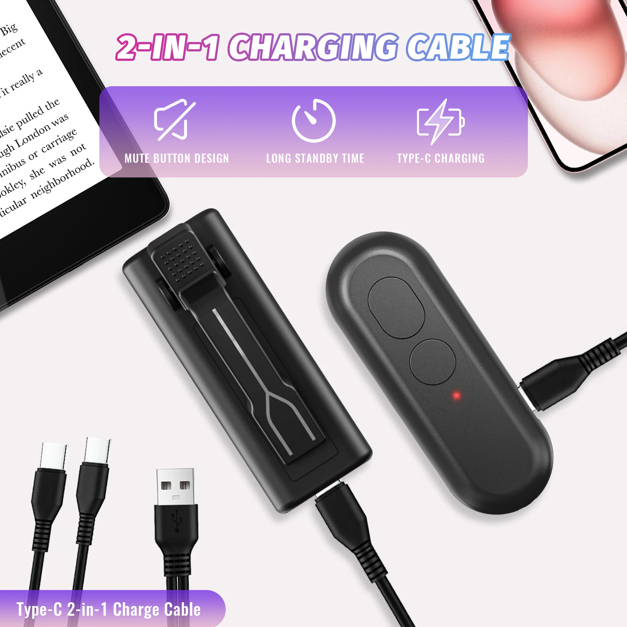 RF Remote Control Page Turner for Kindle Paperwhite Kobo eReader Automatic Page Flipping for Kindle Tablets Page Turner Device thumbnail 3