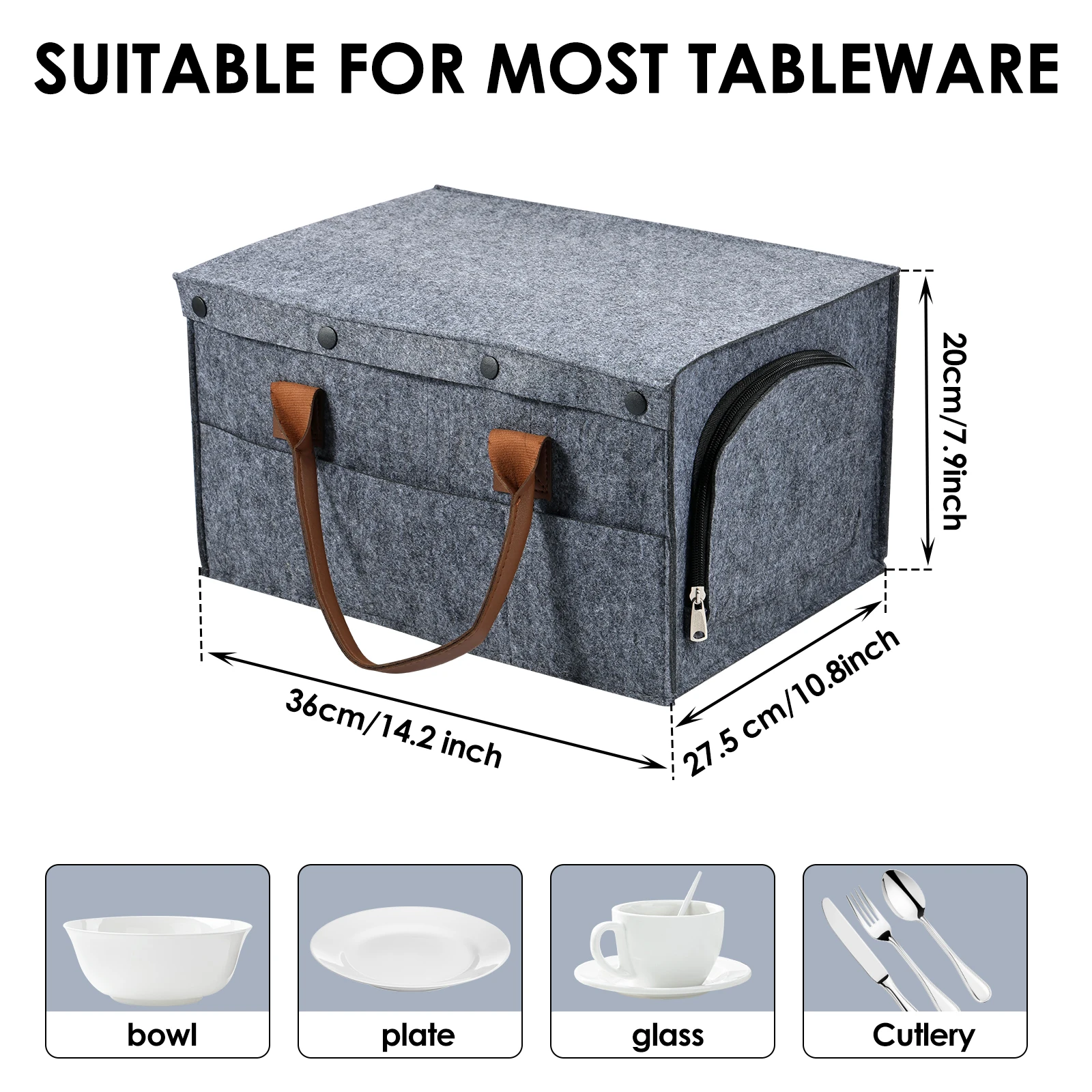 Felt Board Dish Cup Storage Bag Rack Thickened Camping Tableware Container RV Kitchen Cabinet Layered Plate Storage Box Camper thumbnail 6
