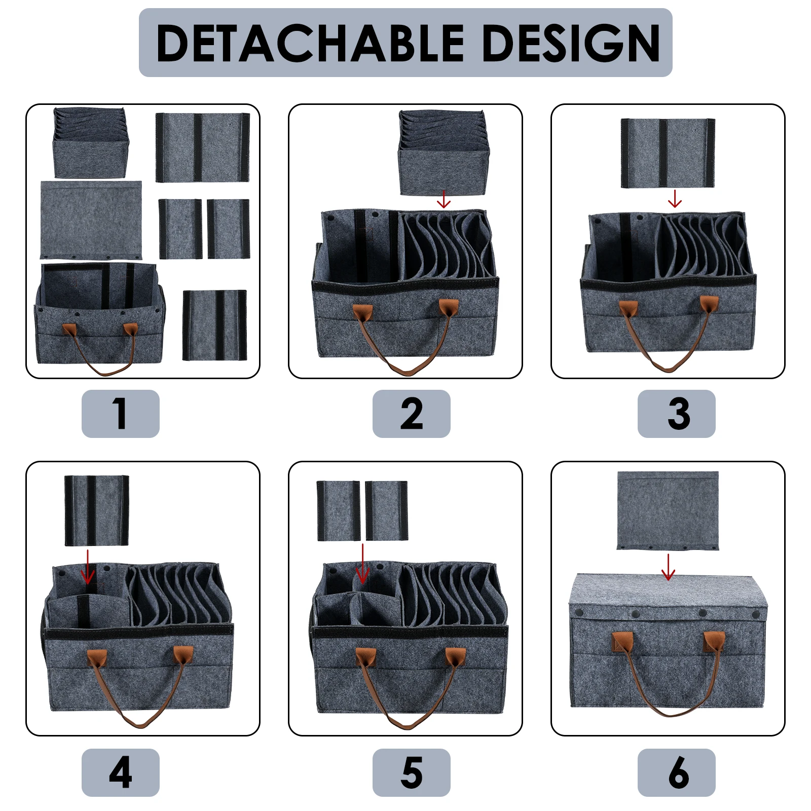 Felt Board Dish Cup Storage Bag Rack Thickened Camping Tableware Container RV Kitchen Cabinet Layered Plate Storage Box Camper thumbnail 5