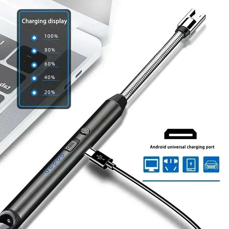 3PC Electronic Lighter Outdoor Kitchen C Type Rechargeable with Safety Lock Suitable for Candle Gas Stove Smoke Accessories New thumbnail 6