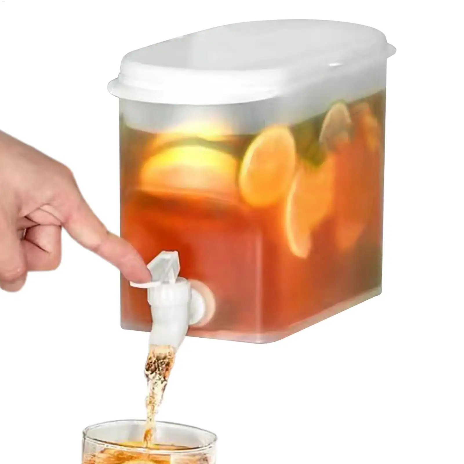 2.8L Capacity Fridge Drink Dispenser with Spout Refrigerator Cold Kettle with Faucet Refrigerator Beverage Container for