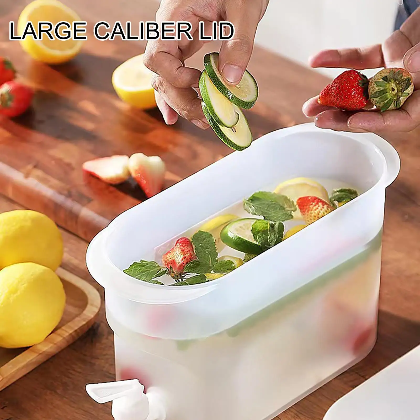 2.8L Capacity Fridge Drink Dispenser with Spout Refrigerator Cold Kettle with Faucet Refrigerator Beverage Container for thumbnail 4