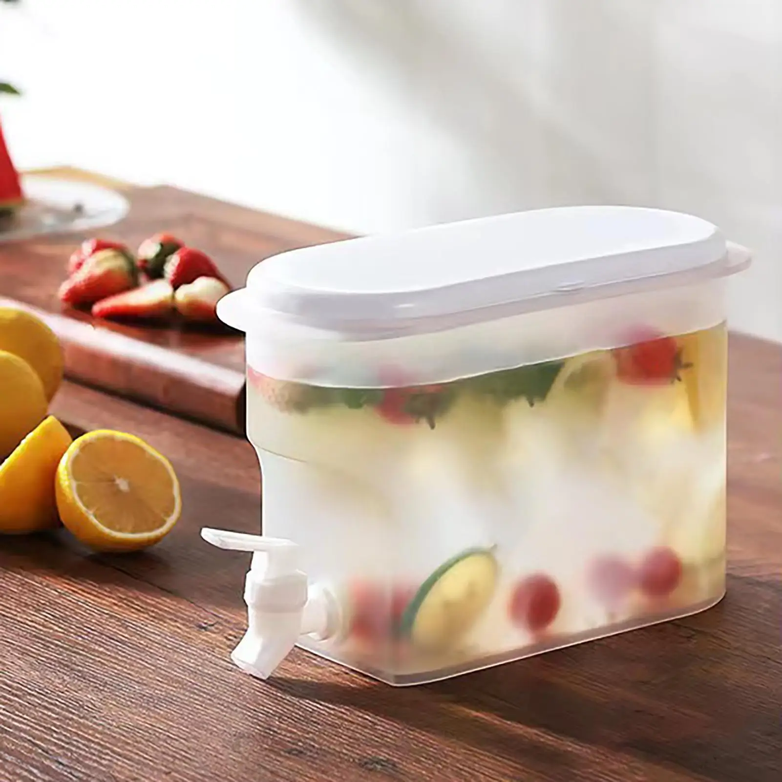 2.8L Capacity Fridge Drink Dispenser with Spout Refrigerator Cold Kettle with Faucet Refrigerator Beverage Container for thumbnail 3