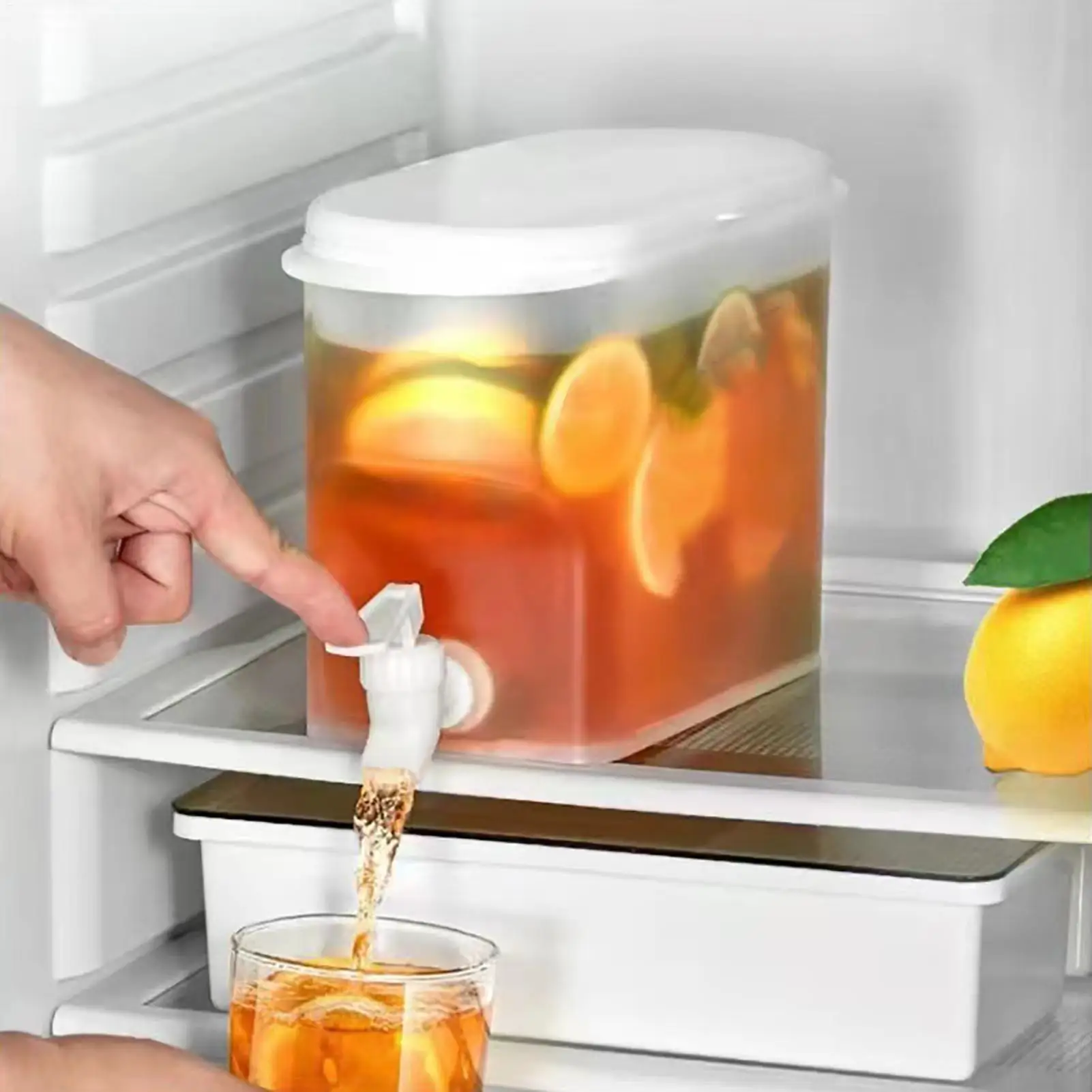 2.8L Capacity Fridge Drink Dispenser with Spout Refrigerator Cold Kettle with Faucet Refrigerator Beverage Container for thumbnail 6
