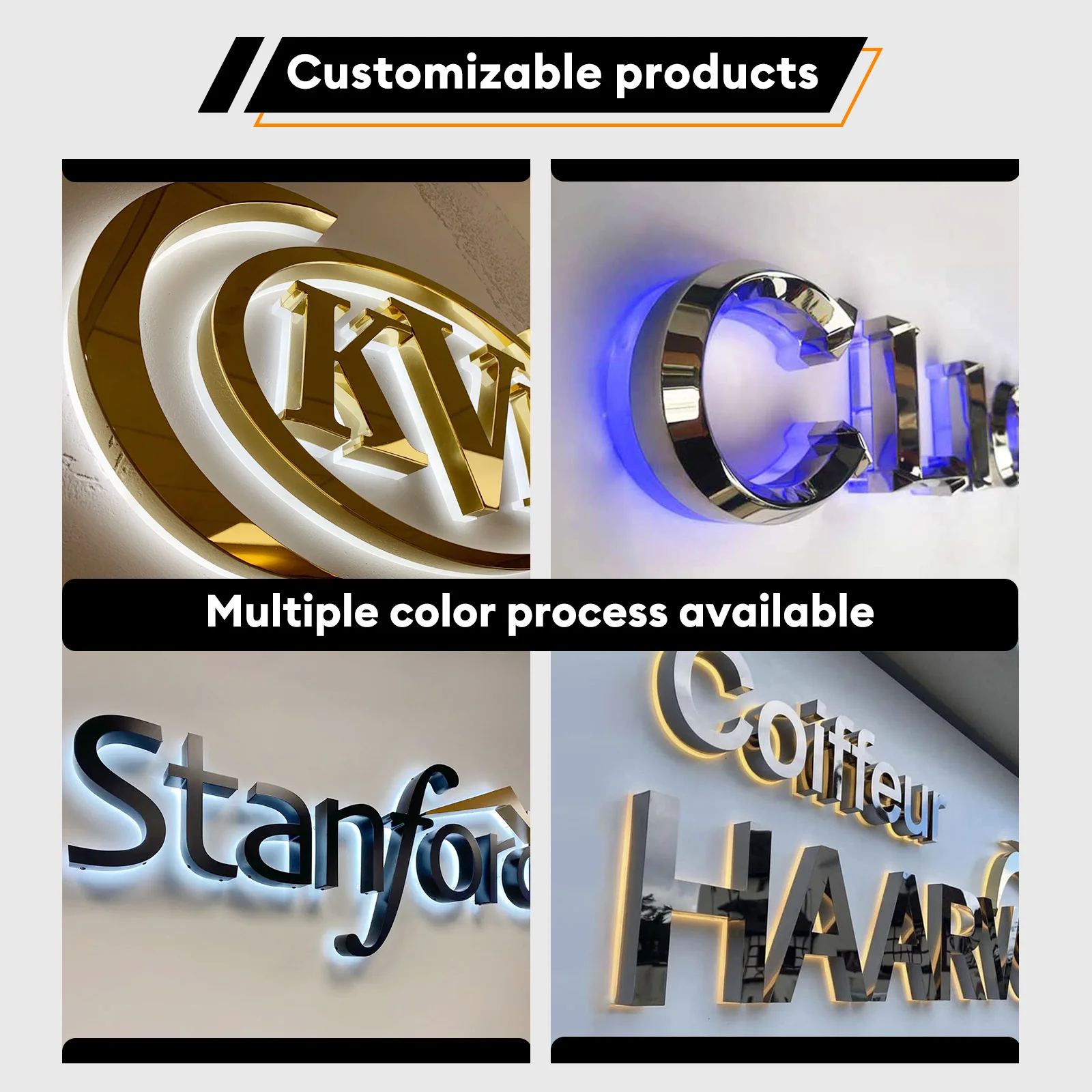 Custom Backlit Logo Led Sign for Business Shops Restaurants Outside Custom 3D Logo Sign Led Light Sign for Outdoors Design thumbnail 4