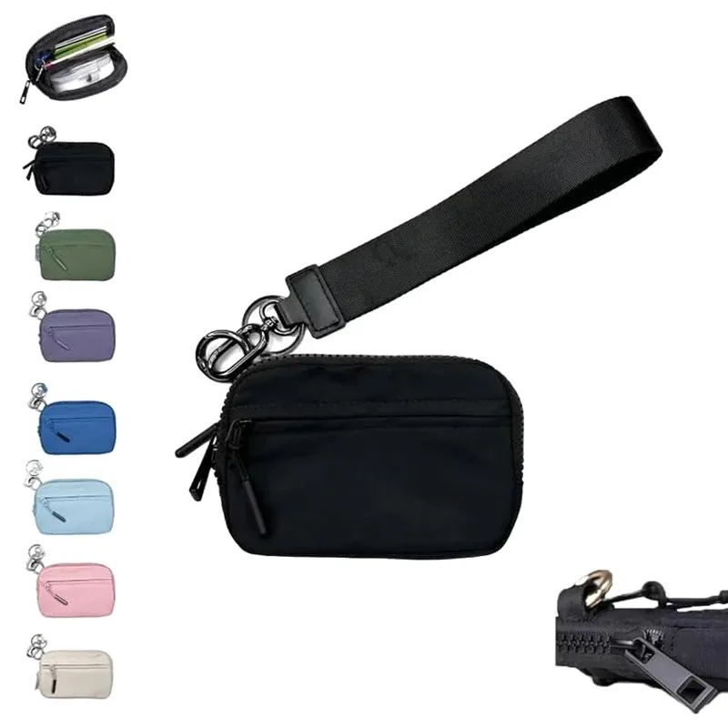 With Wrist Zip Coin Purse Ladies Casual Travel Bag Waterproof Nylon Small Wallet Multifunctional Card Holder thumbnail 2
