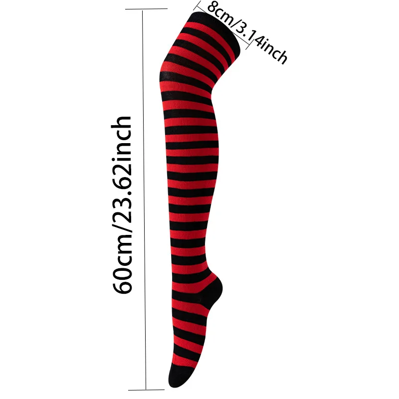Autumn Winter Color Striped Stockings Japanese Over Knee Socks Fashion Women Keep Warm Sexy Slim Long Socks Striped Hosiery thumbnail 6