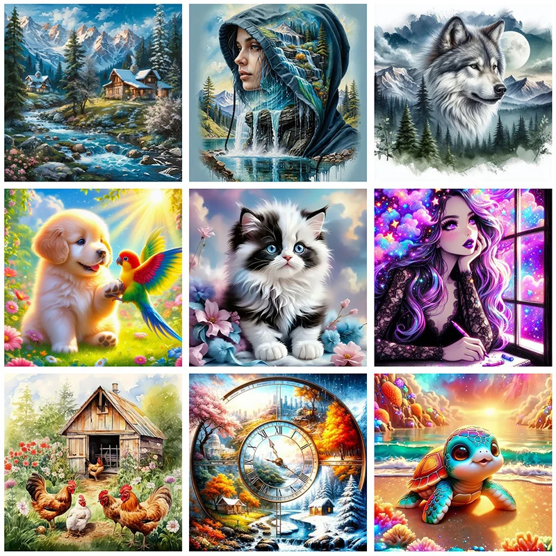 New 5D Diy Diamond Paintings 30x30 cm Mosaic Wall Diamond Art Painting Kits Embroidery Full Crystal Accessories New 2025 Paint thumbnail 2