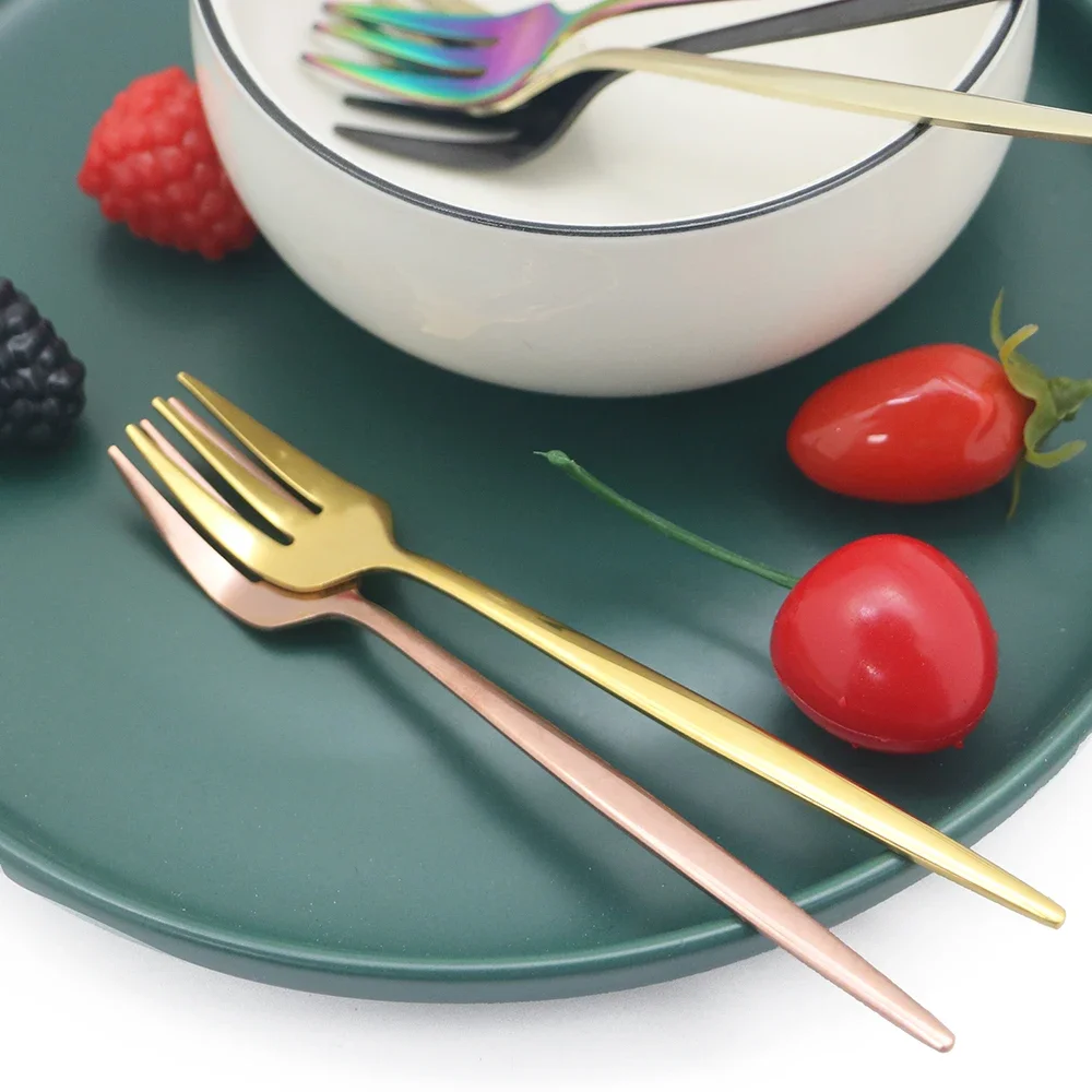 8Pcs/Set Mini Stainless Steel Tea Fork Cake Forks Dessert Fork Tableware Cutlery Silverware Dinnerware Kitchen Flatware thumbnail 2