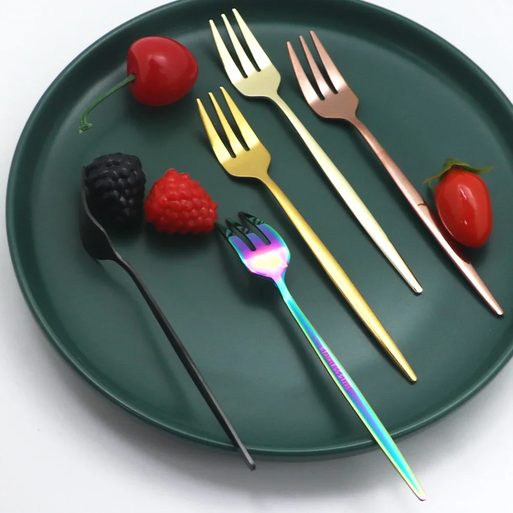 8Pcs Mini Stainless Steel Cake Fork Tea Forks Dessert Fork Tableware Cutlery Kitchen Silverware Dinnerware Flatware thumbnail 3