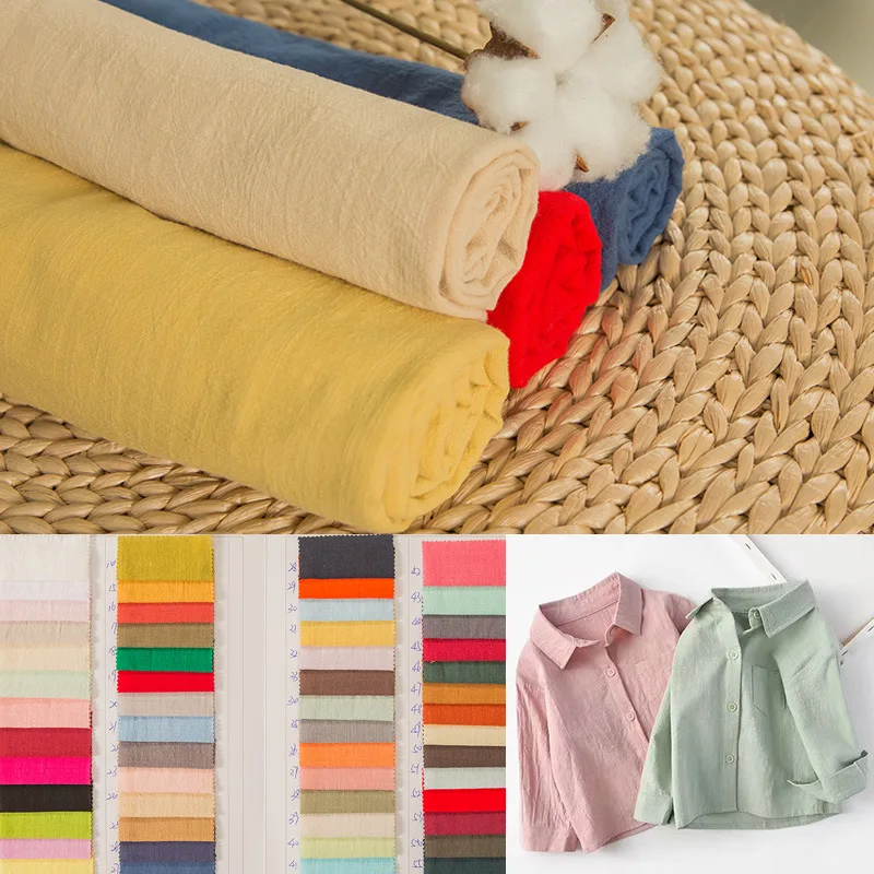 Solid Color 100% Cotton Fabric Sewing Tablecloth DIY Craft Quilting Washable Fabric for Sewing Embroidery Material Apparel Cloth thumbnail 4