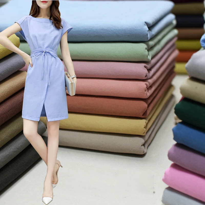 Solid Color 100% Cotton Fabric Sewing Tablecloth DIY Craft Quilting Washable Fabric for Sewing Embroidery Material Apparel Cloth thumbnail 3