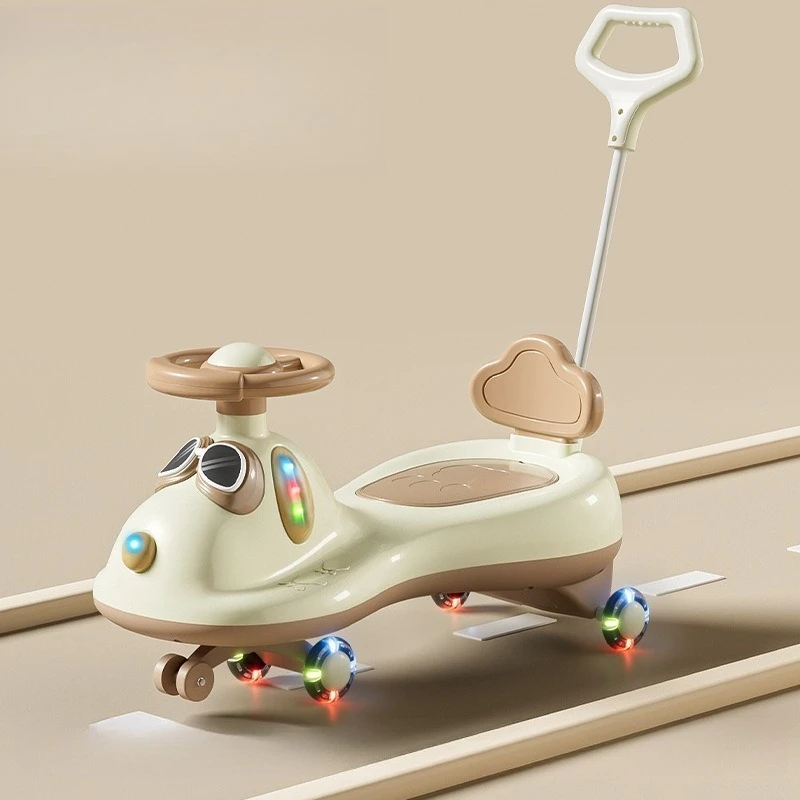 ‌Toddler Baby Wiggle Ride-On Cart 1-3Y: Flash Wheels Safety Rocker Storage Bin 360° Steering Smooth Handle - Early Learning Toy‌ thumbnail 3