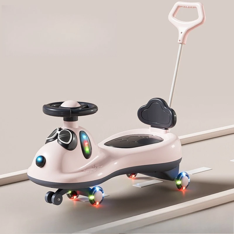 ‌Toddler Baby Wiggle Ride-On Cart 1-3Y: Flash Wheels Safety Rocker Storage Bin 360° Steering Smooth Handle - Early Learning Toy‌ thumbnail 4