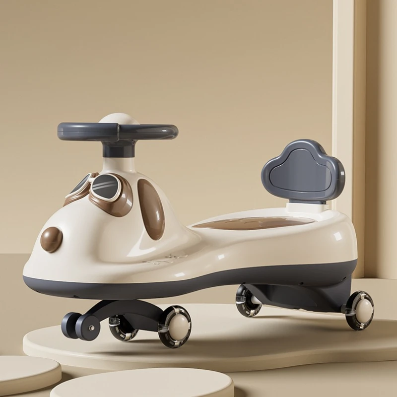 ‌Toddler Baby Wiggle Ride-On Cart 1-3Y: Flash Wheels Safety Rocker Storage Bin 360° Steering Smooth Handle - Early Learning Toy‌ thumbnail 5