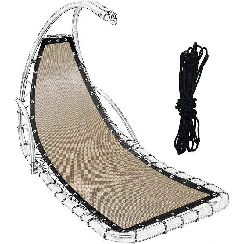 Black Replacement Seat Cloth For Textilene Hanging Swing Chair - 64x197x23CM Garden Swing Replacement Waterproof Dustproof thumbnail 4