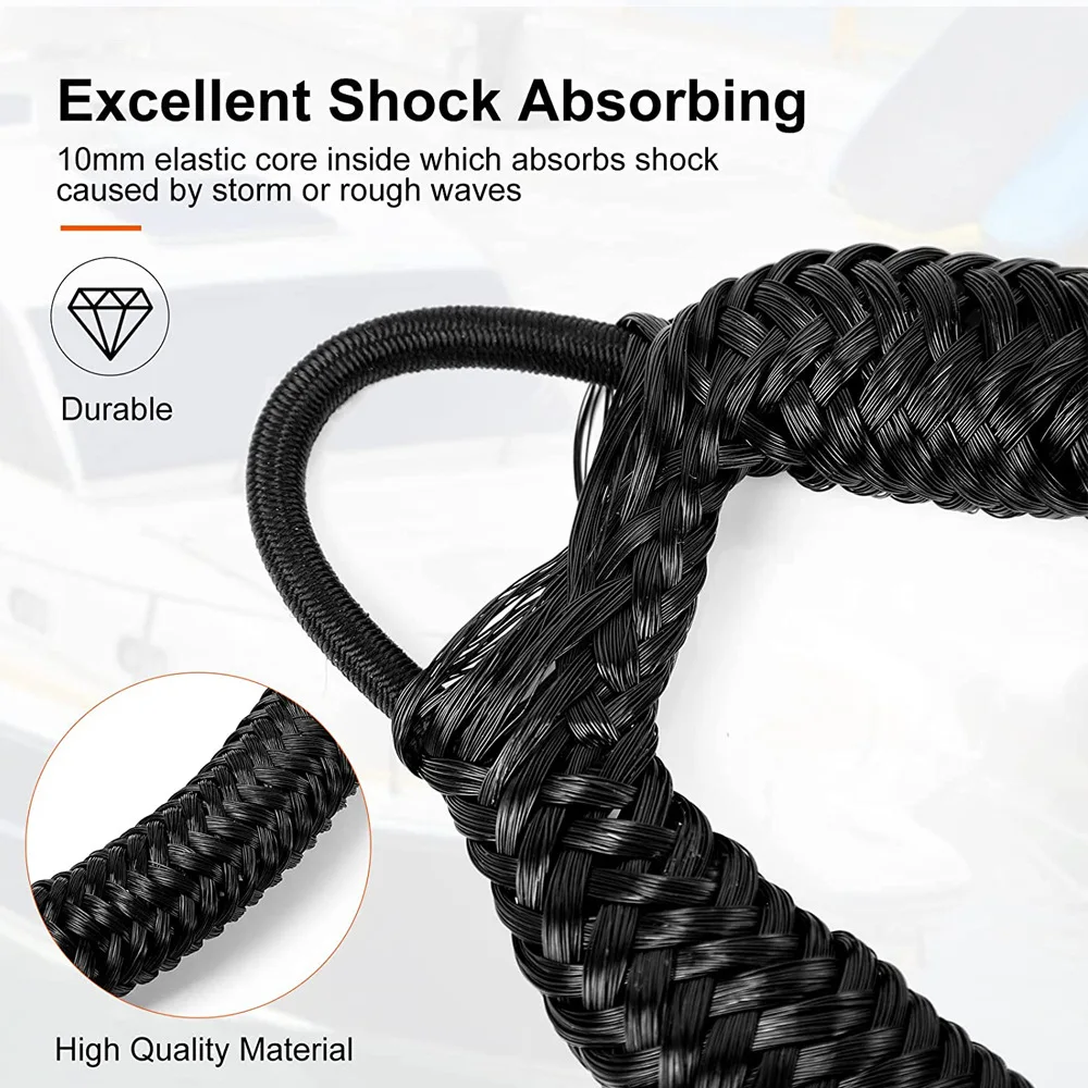 New 4FT Marine Mooring Line Bungee Dock Rope Adjustable Elastic Lashing Rope Boat Accessories for Kayak Jet Ski Boat thumbnail 3
