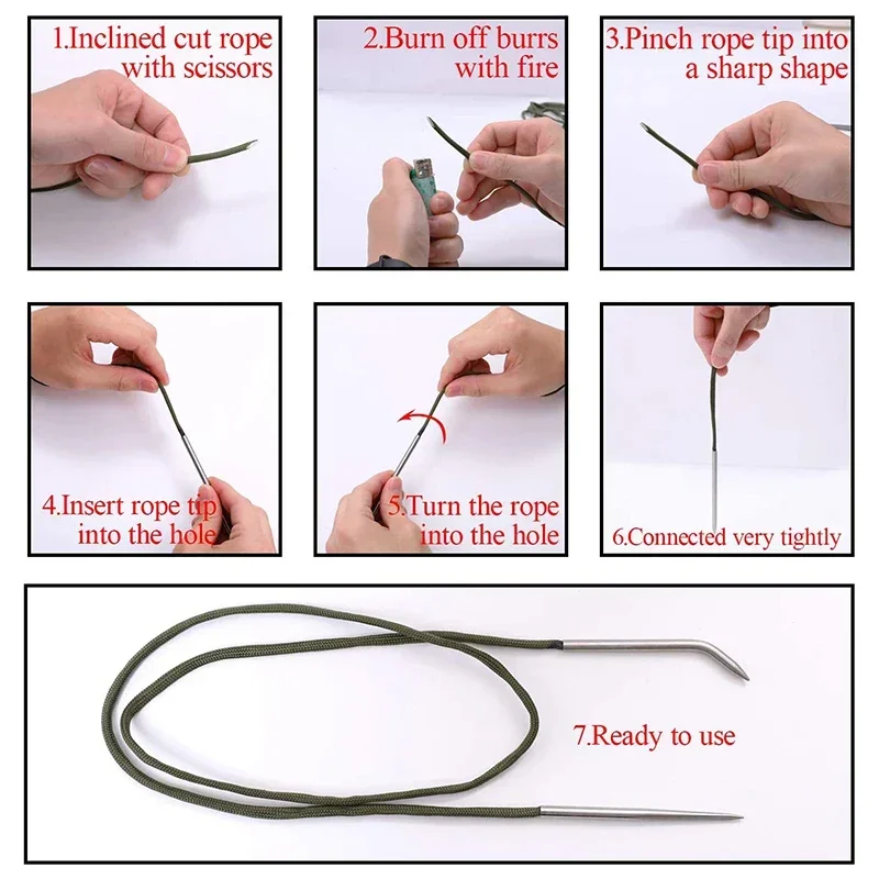 Aluminum Paracord Knitting Tool Set for DIY Bracelets Weave Tool Umbrella Rope Parachute Cord Needles Camping Outdoor Gear thumbnail 5