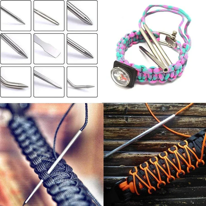 Aluminum Paracord Knitting Tool Set for DIY Bracelets Weave Tool Umbrella Rope Parachute Cord Needles Camping Outdoor Gear thumbnail 3