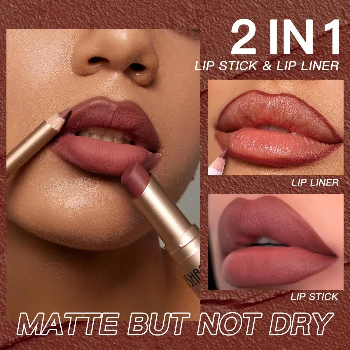 12 Color Matte Lipstick Set Long Lasting Nude Red Lipstick With Lipliner Not Dry Easy Coloring Lip Makeup Kit thumbnail 3