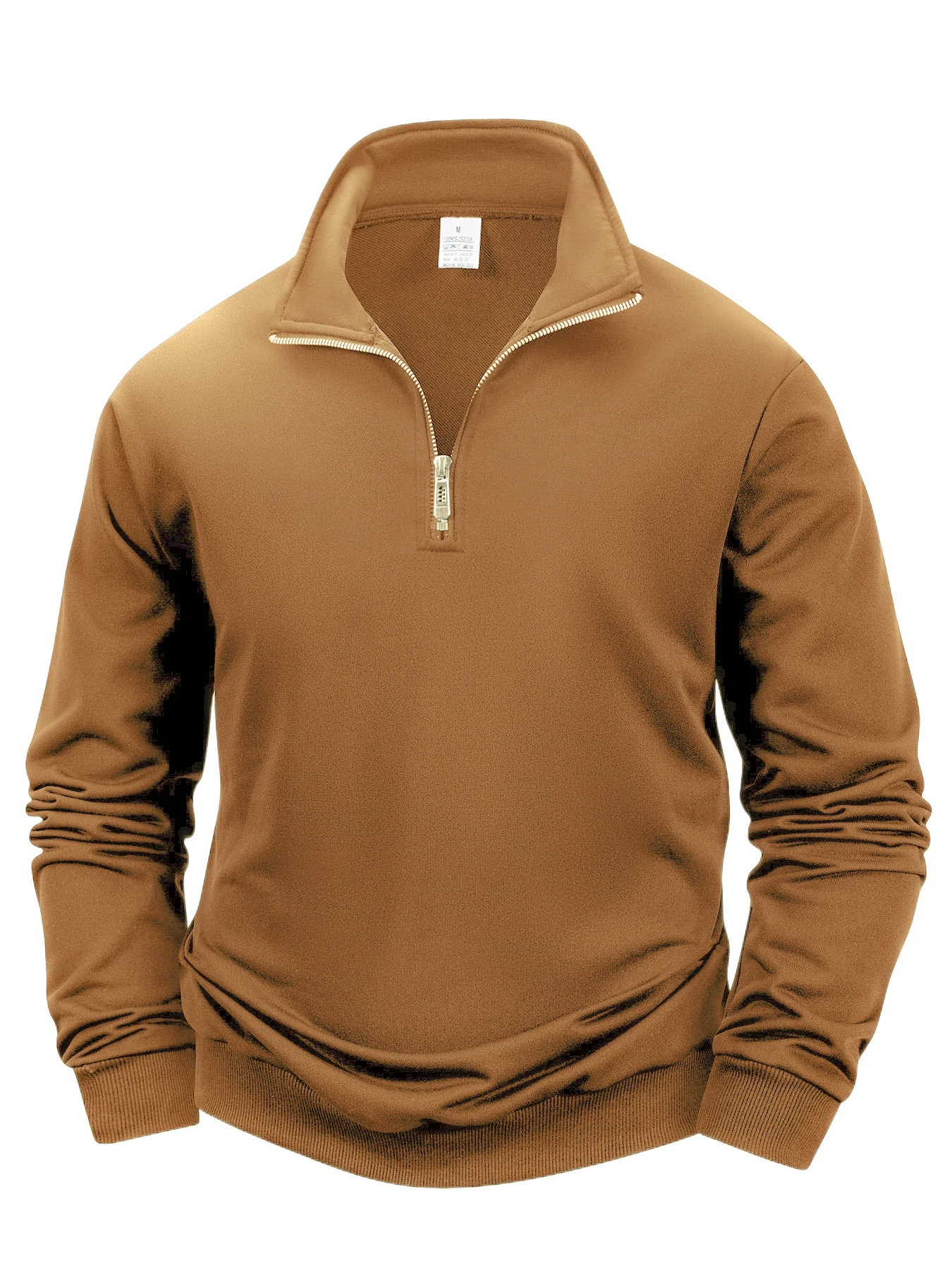 Autumn Men's Zipper Pullover Long Sleeve Sweater Men Warm Slim Casual Turtleneck Mock Neck Pullover Sweatshirts Tops thumbnail 4