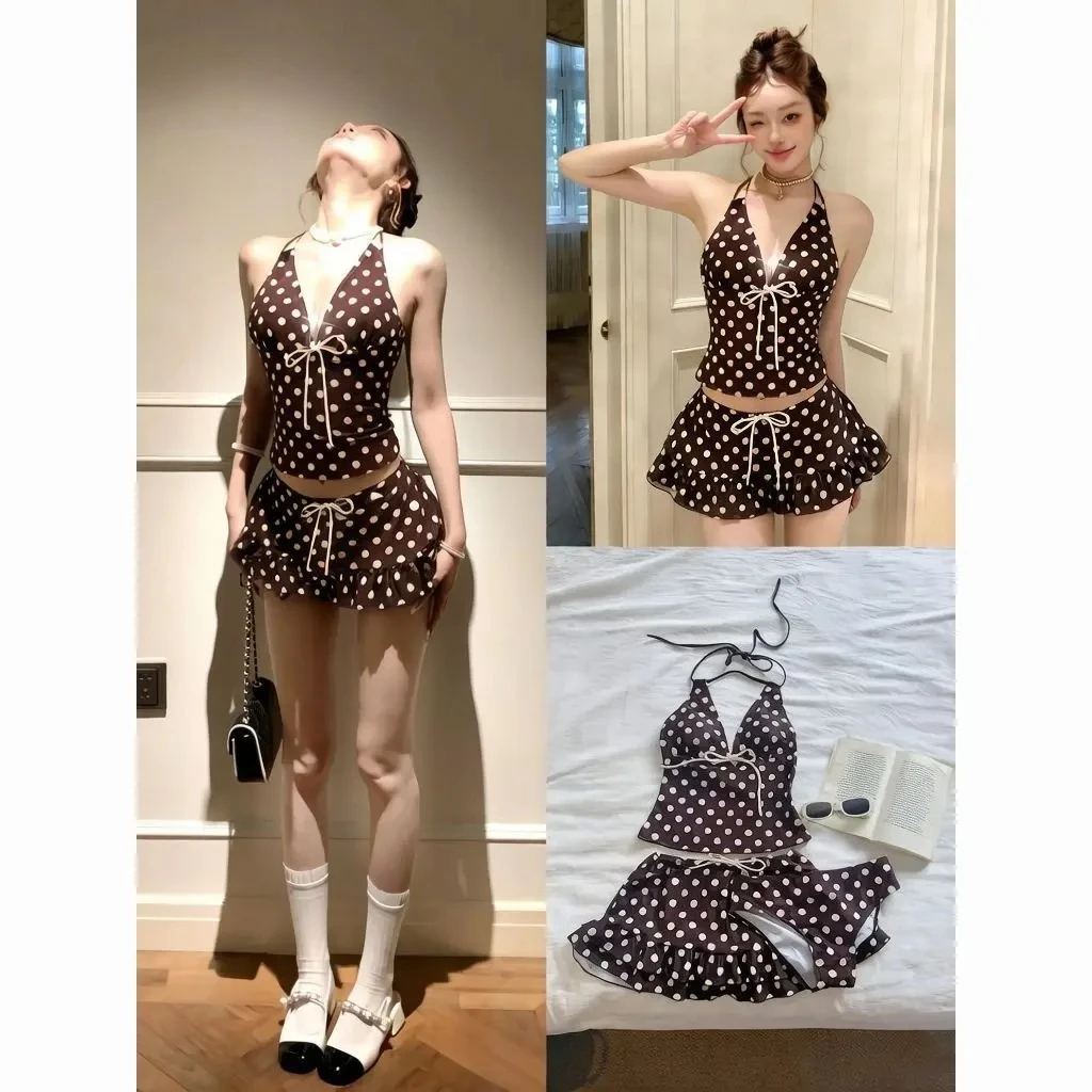 Japanese Style Kawaii Girls Swimsuit Sweet Printed Halter Bikini Swimsuit Women Ruffle Bikini Set Bather Bathing Suit Swim thumbnail 6