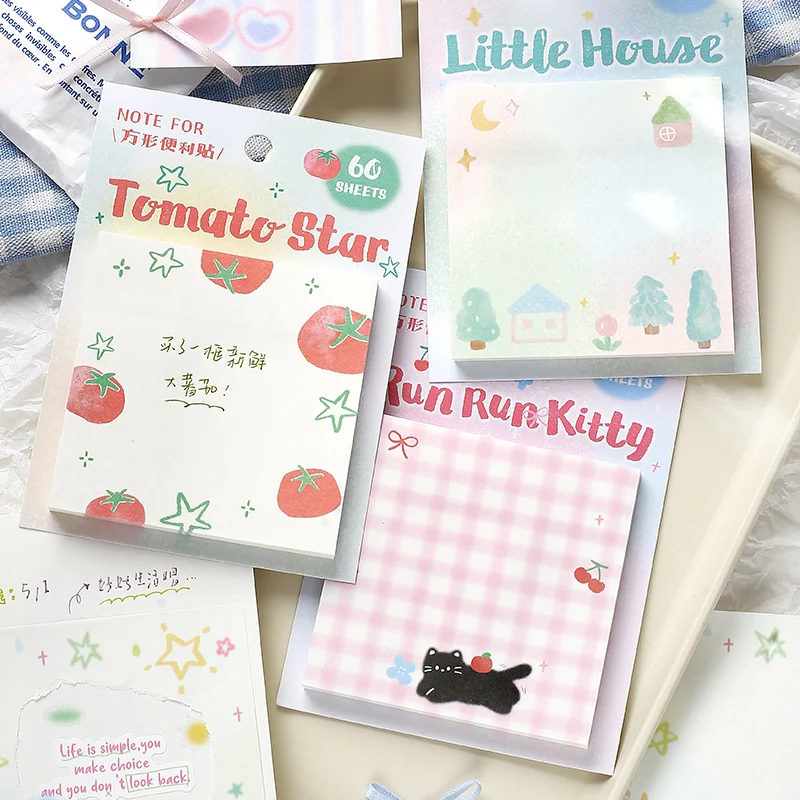 60pcs/lot Kawaii Ins Message Memo DIY Handmade Material Scrapbook Background Paper Korean Japanese School Office Supplies