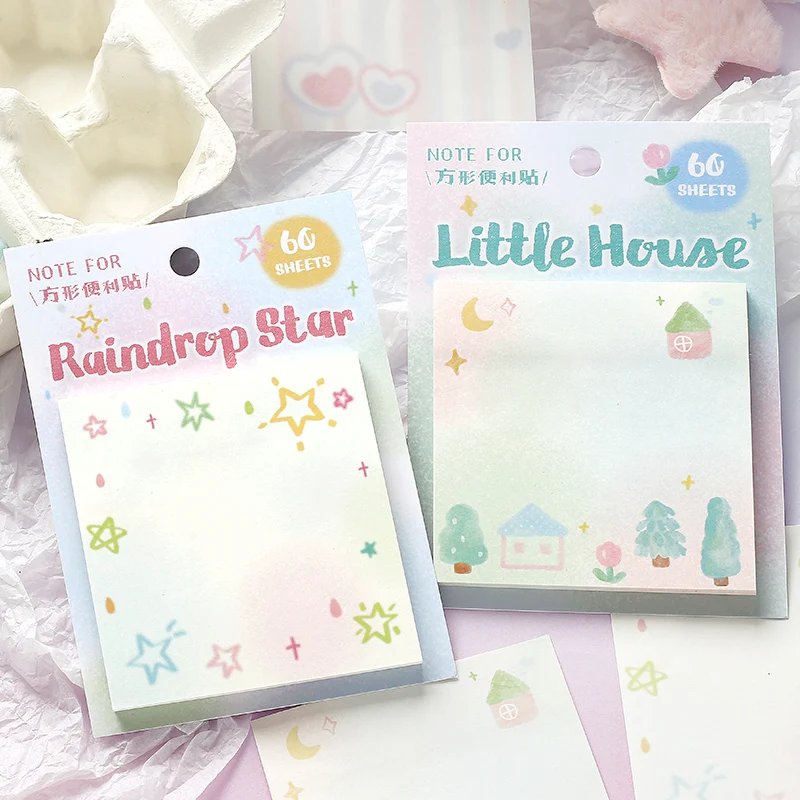 60pcs/lot Kawaii Ins Message Memo DIY Handmade Material Scrapbook Background Paper Korean Japanese School Office Supplies thumbnail 2