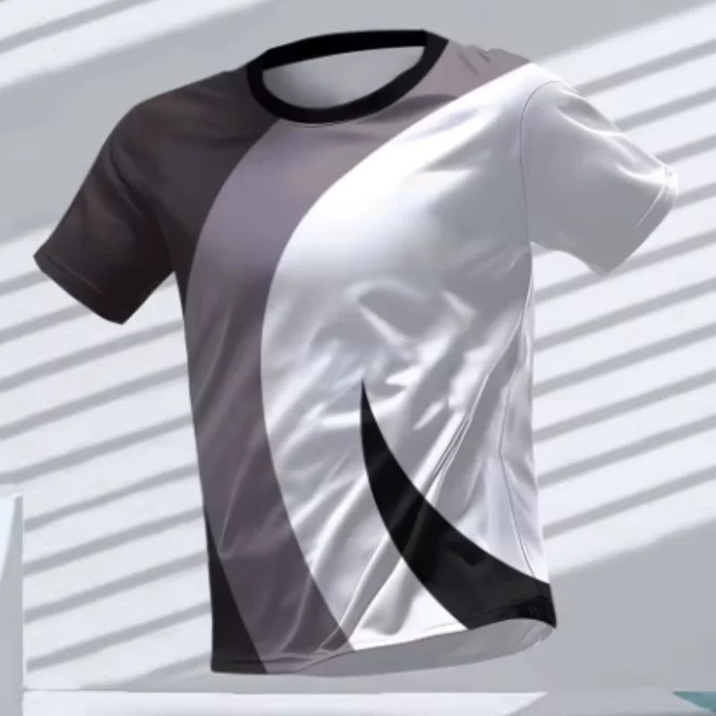 New 3D Printing Hot-Selling Outdoor Running Sports Breathable Quick-Drying Fitness Clothes Casual Wear Round Neck Adult T-Shirt thumbnail 4