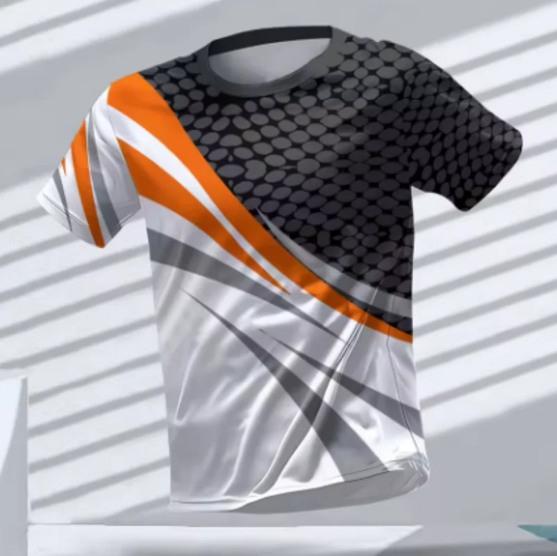 New 3D Printing Hot-Selling Outdoor Running Sports Breathable Quick-Drying Fitness Clothes Casual Wear Round Neck Adult T-Shirt thumbnail 5