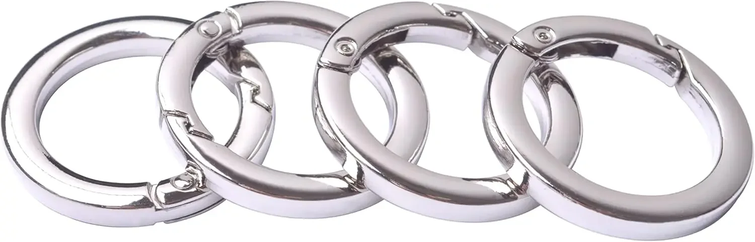 2-10Pcs/lot Spring Gate O Ring Openable Keyring Key Leather Bag Handbag Belt Strap Pendant Buckle Snap Clasp Clip Trigger Hook thumbnail 5