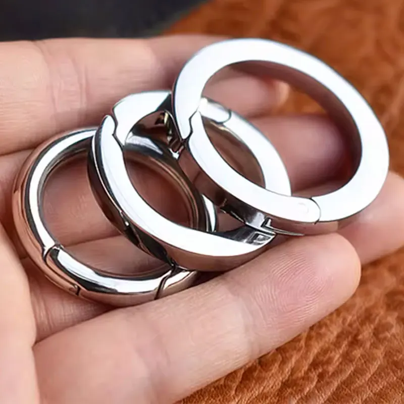 2-10Pcs/lot Spring Gate O Ring Openable Keyring Key Leather Bag Handbag Belt Strap Pendant Buckle Snap Clasp Clip Trigger Hook thumbnail 6