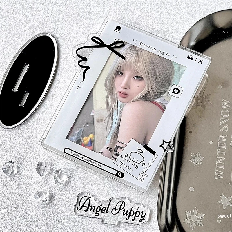 INS Acrylic Photo Frame 3-inch Small Card Photo Display Standing Sign Idol Card Picture Frame Card Holder Protective Case thumbnail 3