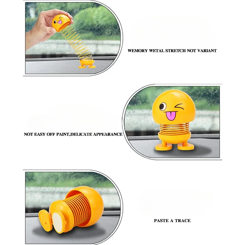 1pc Various Funny Expression Dolls With Car Springs Interesting Shake Yellow Funny car/ home Interior Decoration Accessories thumbnail 4