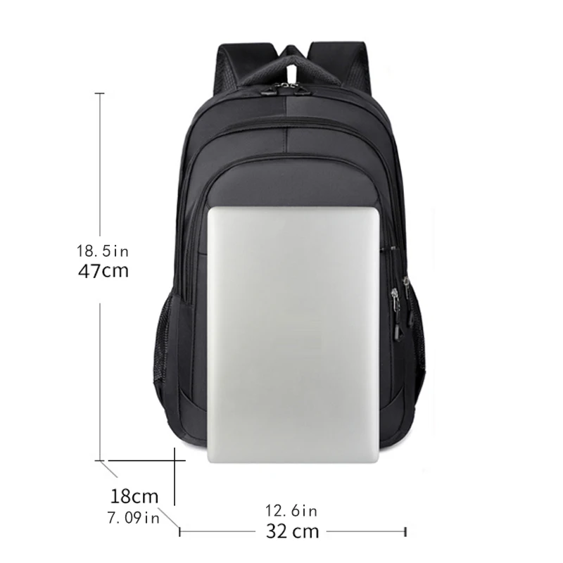 Durable Backpack | Universal Leisure Backpack | Multi-Pocket Travel Bag, Suitable for Business Travel, Short Trips - Black thumbnail 5